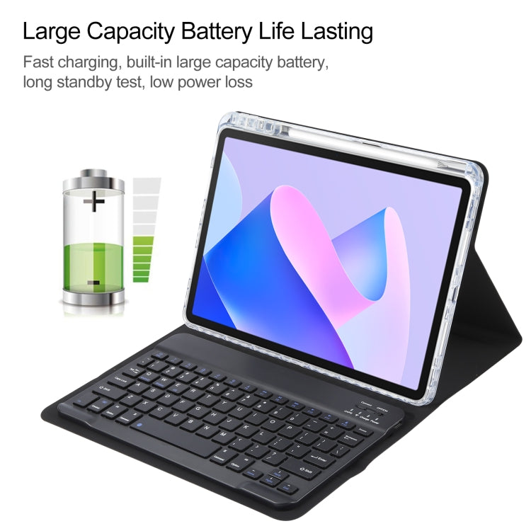 For Huawei MatePad 11 2023 / 2021 Square Button Bluetooth Keyboard Rotatable Holder Leather Case(Black) - Huawei Keyboard by buy2fix | Online Shopping UK | buy2fix