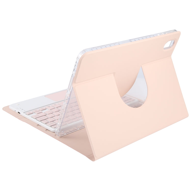 For Huawei MatePad Air 11.5 Square Button Bluetooth Keyboard Rotatable Holder Leather Case with Touchpad(Rose Gold) - Huawei Keyboard by buy2fix | Online Shopping UK | buy2fix