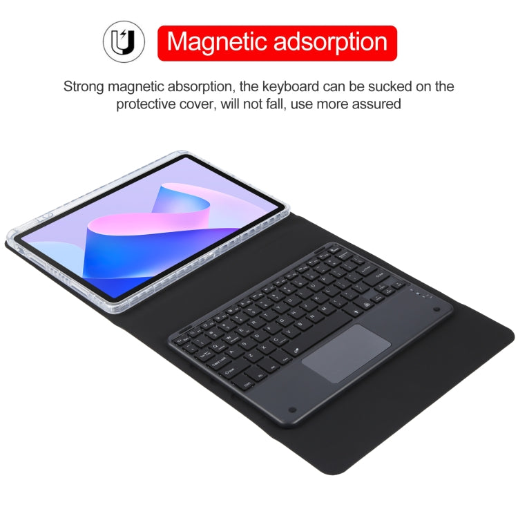 For Huawei MatePad 11 2023 / 2021 Square Button Bluetooth Keyboard Rotatable Holder Leather Case with Touchpad(Black) - Huawei Keyboard by buy2fix | Online Shopping UK | buy2fix