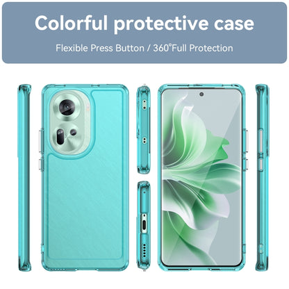 For OPPO Reno11 Global Candy Series TPU Phone Case(Transparent Blue) - Reno11 Cases by buy2fix | Online Shopping UK | buy2fix