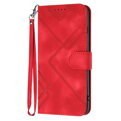 For vivo Y20a/Y20g/Y12a Line Pattern Skin Feel Leather Phone Case(Red) - vivo Cases by buy2fix | Online Shopping UK | buy2fix