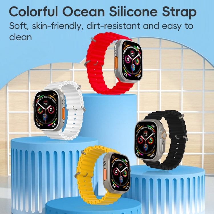 For Apple Watch Series 10 42mm ZGA Ocean Silicone Watch Band(Red) - Watch Bands by ZGA | Online Shopping UK | buy2fix