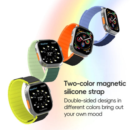 For Apple Watch Series 2 42mm ZGA Two Color Magnetic Silicone Watch Band(Black+Orange) - Watch Bands by ZGA | Online Shopping UK | buy2fix