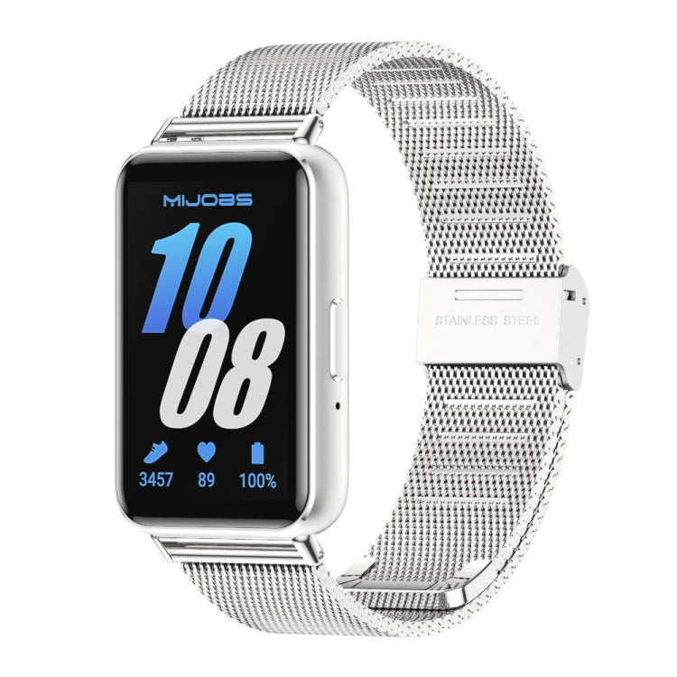 For Samsung Galaxy Fit 3 Mijobs Milan Buckle Metal Watch Band(Silver) - Watch Bands by MIJOBS | Online Shopping UK | buy2fix