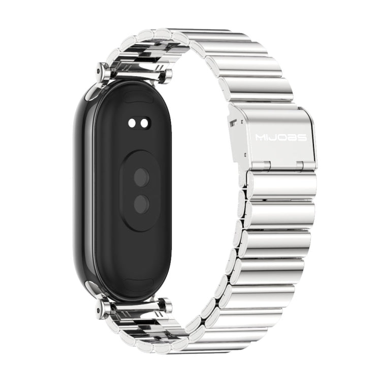 For Xiaomi Mi Band 8 Mijobs GT4 Bamboo Buckle Metal Watch Band(Silver) - Watch Bands by MIJOBS | Online Shopping UK | buy2fix