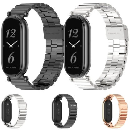 For Xiaomi Mi Band 8 Mijobs GT4 Bamboo Buckle Metal Watch Band(Silver) - Watch Bands by MIJOBS | Online Shopping UK | buy2fix