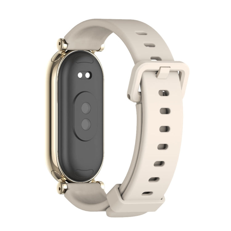 For Xiaomi Mi Band 8 / 9 / 9 NFC Mijobs GT4 Silicone Breathable Watch Band(Grey Light Gold) - Watch Bands by MIJOBS | Online Shopping UK | buy2fix