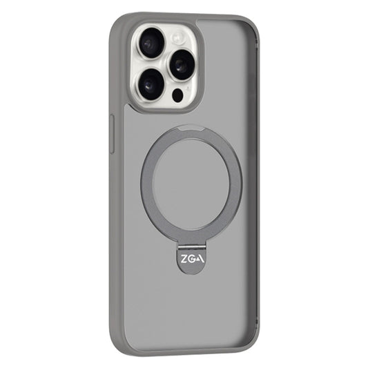 For iPhone 15 Pro ZGA Magsafe Holder PC Hybrid TPU Phone Case(Grey) - iPhone 15 Pro Cases by ZGA | Online Shopping UK | buy2fix