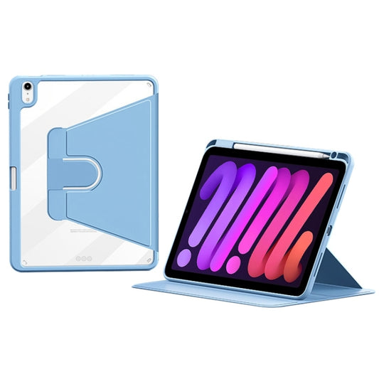 For iPad mini 6 / mini 2024 ZGA Tri-Fold 360 Rotation Smart Leather Tablet Case(Blue) - iPad mini 6 Cases by ZGA | Online Shopping UK | buy2fix