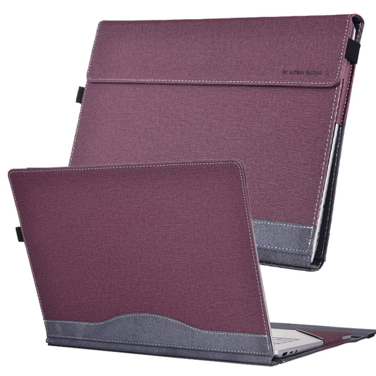 For Lenovo ThinkPad X1 Yoga Gen 6 Cloth Texture Laptop Leather Protective Case(Wine Red) - Other by buy2fix | Online Shopping UK | buy2fix