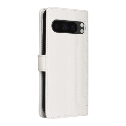 For Google Pixel 9 Diamond Lattice Leather Flip Phone Case(White) - Google Cases by buy2fix | Online Shopping UK | buy2fix