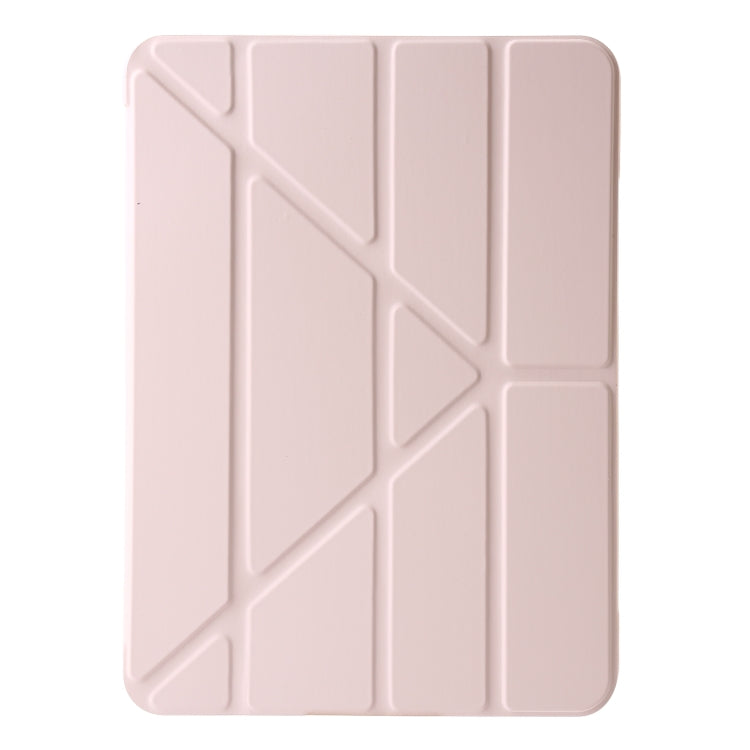 For iPad Air 13 2024 TPU Deformation Flip Leather Tablet Case with Holder(Light Pink) - iPad Air 13 2024 Cases by buy2fix | Online Shopping UK | buy2fix