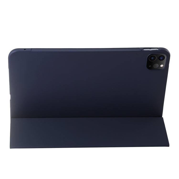 For iPad Pro 13 2024 Three-fold Holder Flip Tablet Leather Case(Dark Blue) - iPad Pro 13 2024 Cases by buy2fix | Online Shopping UK | buy2fix