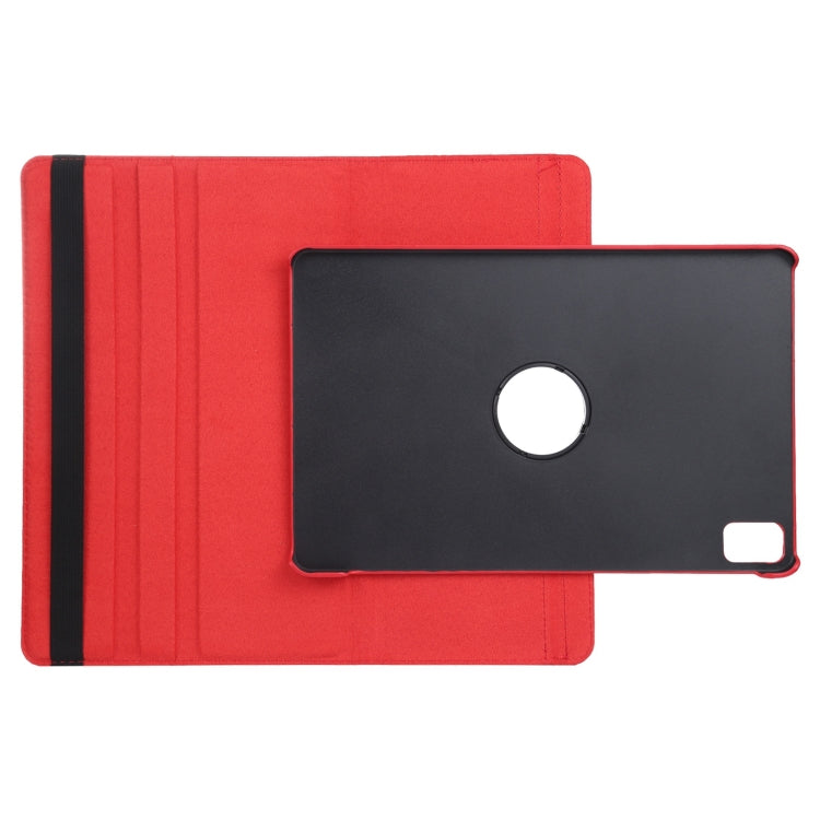 For iPad Pro 11 2024 360 Degree Rotation Litchi Texture Leather Tablet Case with Holder(Red) - iPad Pro 11 2024 Cases by buy2fix | Online Shopping UK | buy2fix