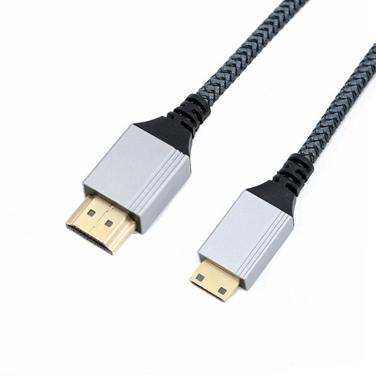 HDTV to Mini HDTV 4K UHD Video Transmission Braided Cable, Length:1m(Grey) - Cable by buy2fix | Online Shopping UK | buy2fix