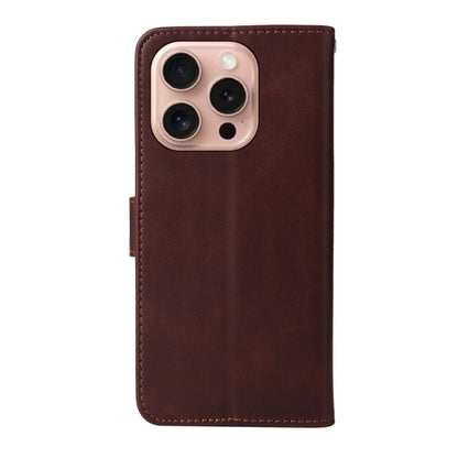 For iPhone 16 Pro Classic Calf Texture Flip Leather Phone Case(Brown) - iPhone 16 Pro Cases by buy2fix | Online Shopping UK | buy2fix