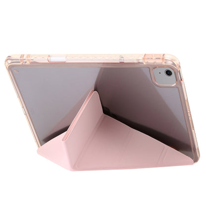 For iPad Air 13 2024 Clear Acrylic Deformation Leather Tablet Case(Pink) - iPad Air 13 2024 Cases by buy2fix | Online Shopping UK | buy2fix