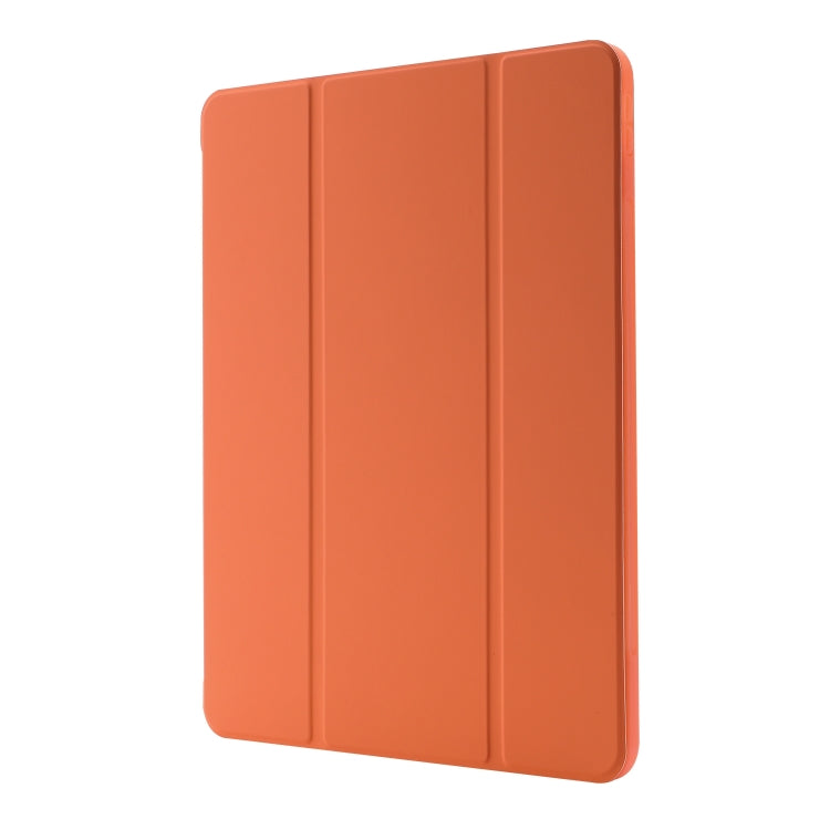 For iPad Air 13 2024 Skin Feel Tri-fold Leather Tablet Case with Pen Slot(Orange) - iPad Air 13 2024 Cases by buy2fix | Online Shopping UK | buy2fix