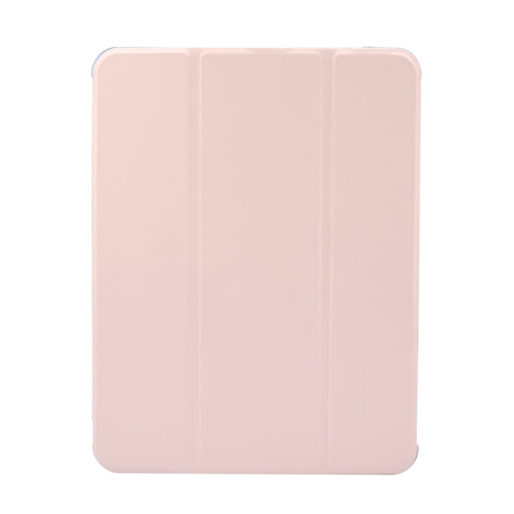 For iPad Air 11 2024 3-folding Electric Pressed Skin Texture Leather Tablet Case(Light Pink) - iPad Air 11 2024 Cases by buy2fix | Online Shopping UK | buy2fix