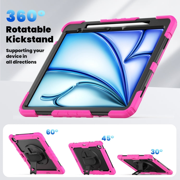 For iPad Air 13 2024 Silicone + PC Tablet Protective Case(Black+Rose Red) - iPad Air 13 2024 Cases by buy2fix | Online Shopping UK | buy2fix