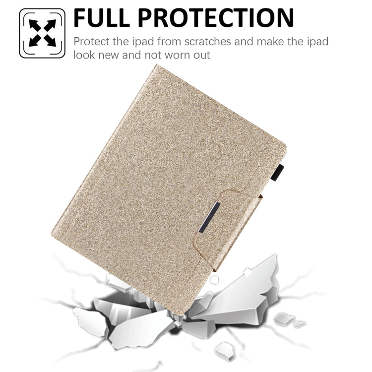 For iPad Pro 13 2024 Glitter Metal Buckle Leather Smart Tablet Case(Gold) - iPad Pro 13 2024 Cases by buy2fix | Online Shopping UK | buy2fix