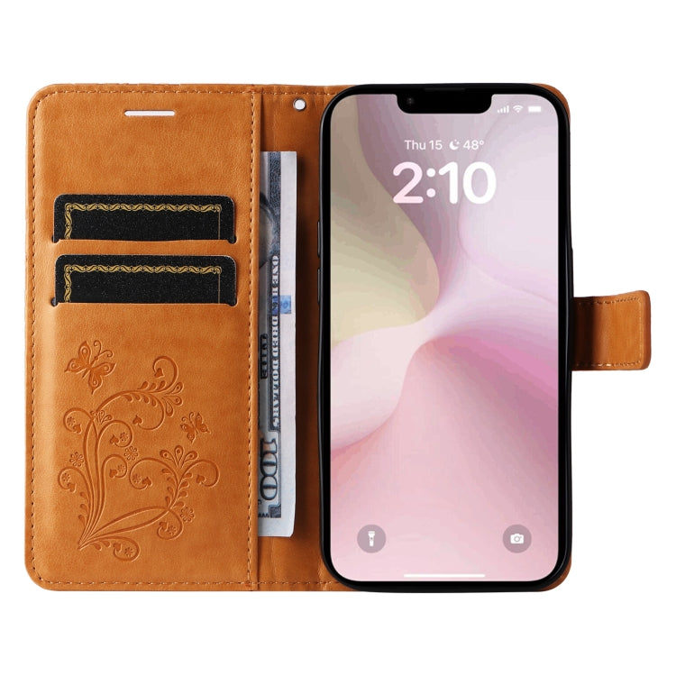 For iPhone SE 2024 3D Butterfly Embossed Pattern Flip Leather Phone Case(Yellow) - More iPhone Cases by buy2fix | Online Shopping UK | buy2fix