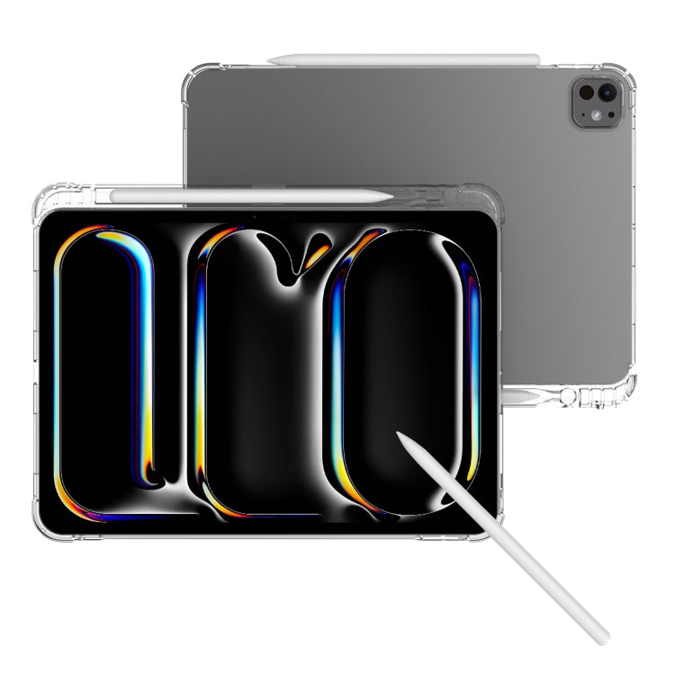 For iPad Pro 13 2024 Highly Transparent TPU Full Thicken Corners Shockproof Protective Case with Pen Slot(Transparent) - iPad Pro 13 2024 Cases by buy2fix | Online Shopping UK | buy2fix