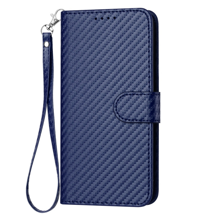 For OnePlus 12 YX0070 Carbon Fiber Buckle Leather Phone Case with Lanyard(Royal Blue) - OnePlus Cases by buy2fix | Online Shopping UK | buy2fix