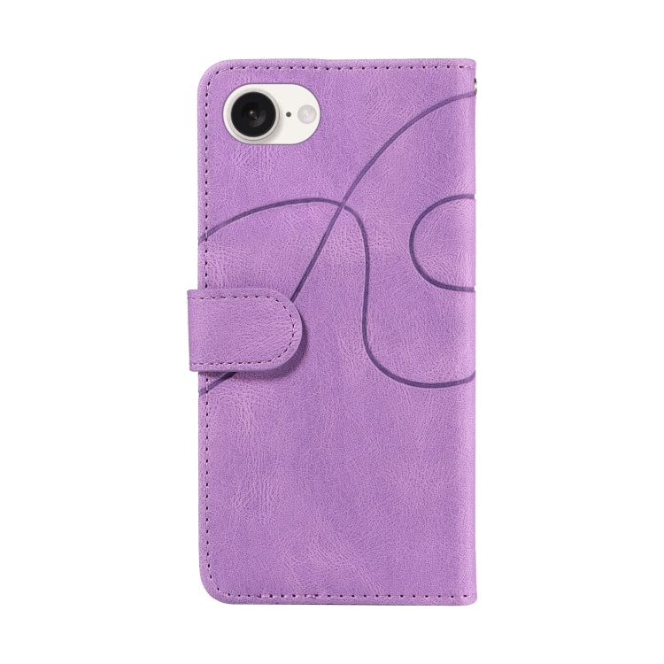 For iPhone SE 2024 Dual-color Splicing Flip Leather Phone Case(Purple) - More iPhone Cases by buy2fix | Online Shopping UK | buy2fix