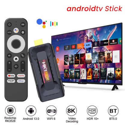 HK1 RBOX D8 RK3528 Android 13.0 Quad Core 8K HD Wifi6 Bluetooth TV Stick, RAM:4GB+32GB(US Plug) - Android TV Sticks by buy2fix | Online Shopping UK | buy2fix