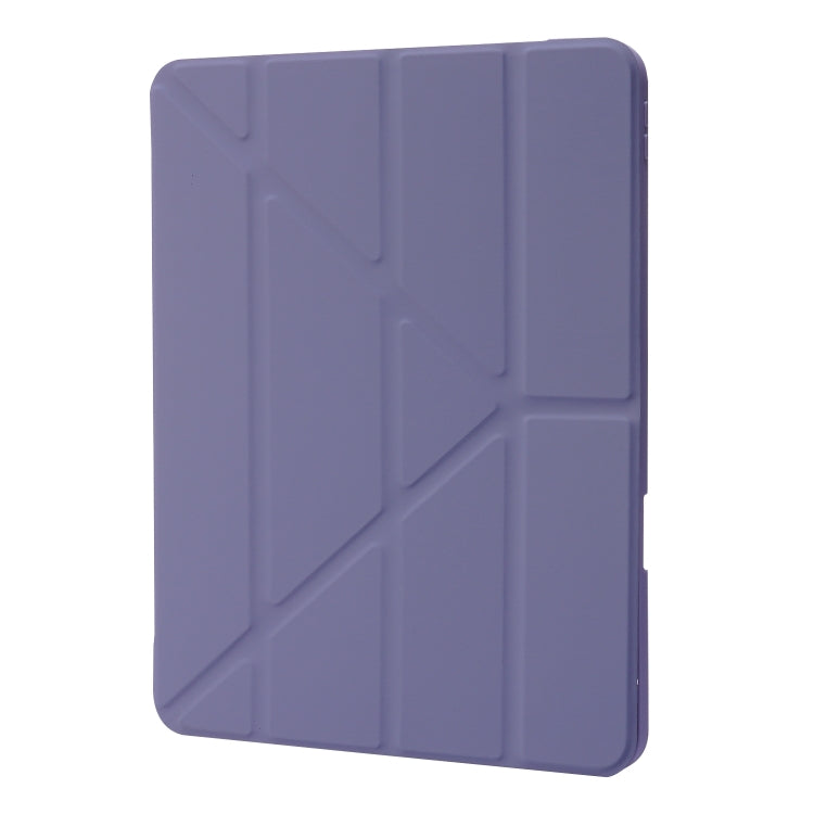 For iPad Pro 11 2024 Deformation Transparent Acrylic Leather Tablet Case(Lavender Grey) - iPad Pro 11 2024 Cases by buy2fix | Online Shopping UK | buy2fix