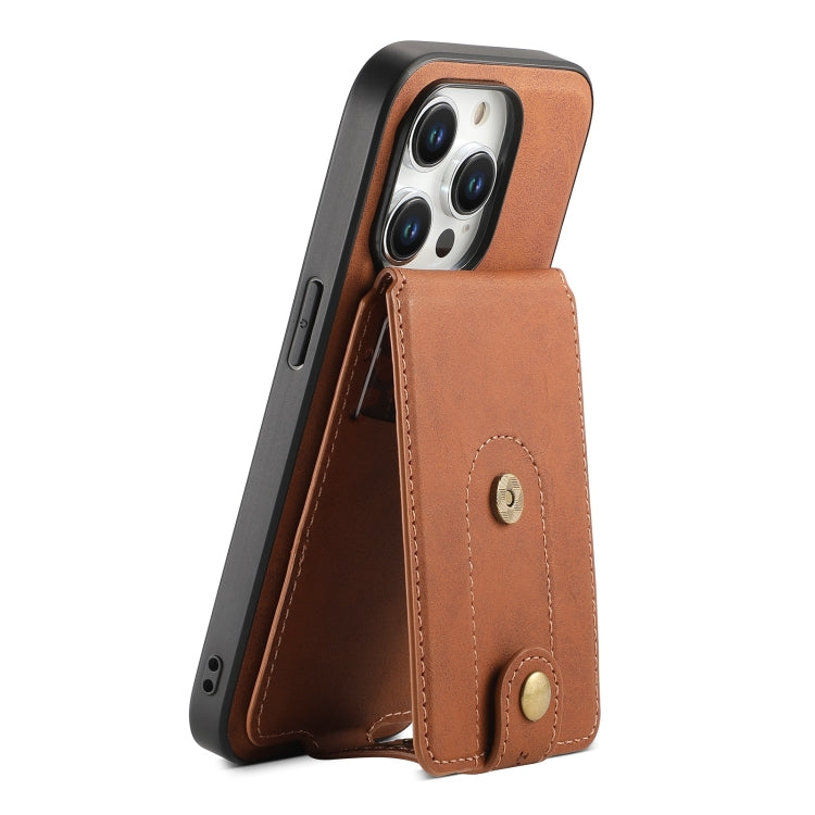 For iPhone 12/12 Pro Denior D14 NK Retro Pattern MagSafe Magnetic Card Holder Leather Phone Case(Brown) - iPhone 12 / 12 Pro Cases by Denior | Online Shopping UK | buy2fix