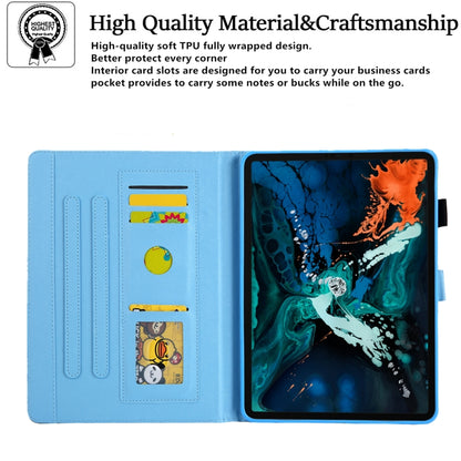 For iPad Pro 11 2024 Colored Drawing Leather Smart Tablet Case(Blue Grid) - iPad Pro 11 2024 Cases by buy2fix | Online Shopping UK | buy2fix