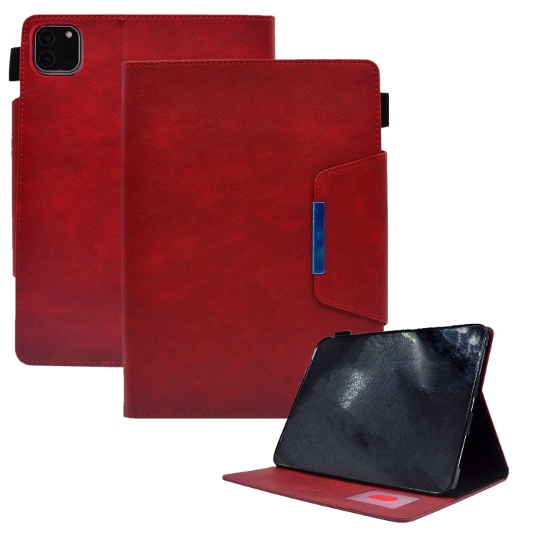 For iPad Pro 11 2024 Suede Cross Texture Magnetic Clasp Leather Smart Tablet Case(Red) - iPad Pro 11 2024 Cases by buy2fix | Online Shopping UK | buy2fix