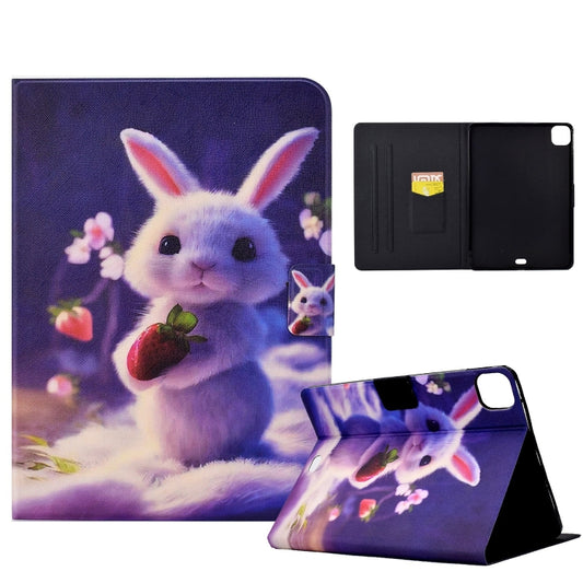 For iPad Pro 11 2024 Voltage Colored Drawing Smart Leather Tablet Case(Strawberry Bunny) - iPad Pro 11 2024 Cases by buy2fix | Online Shopping UK | buy2fix