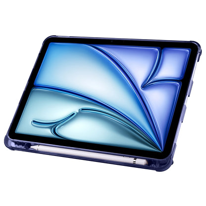 For iPad Air 11 2024 Multi-folding TPU Leather Smart Tablet Case with Pen Slot(Dark Blue) - iPad Air 11 2024 Cases by buy2fix | Online Shopping UK | buy2fix