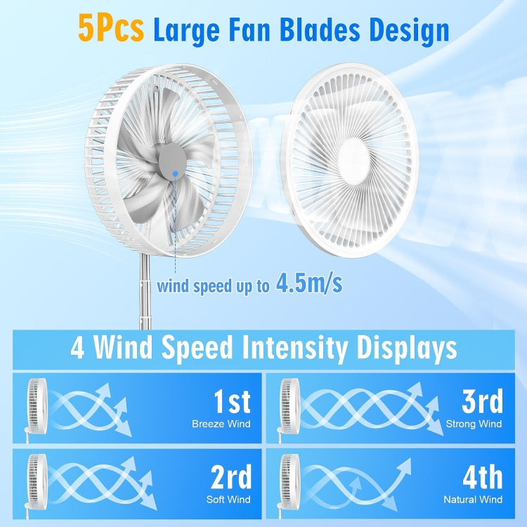 F9 Folding Adjustable Height Desktop Electric Fan(White) - Electric Fans by buy2fix | Online Shopping UK | buy2fix