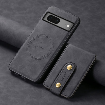 For Google Pixel 7 5G Denior D14 NK Retro Pattern MagSafe Magnetic Card Holder Leather Phone Case(Black) - Google Cases by Denior | Online Shopping UK | buy2fix