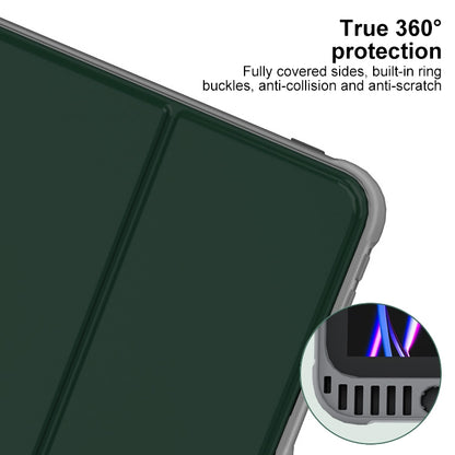 For iPad Pro 13 2024 Mutural PC Hybrid TPU Leather Smart Tablet Case(Dark Green) - iPad Pro 13 2024 Cases by Mutural | Online Shopping UK | buy2fix