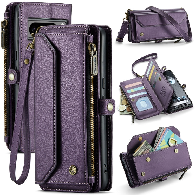 For Google Pixel 8 Pro CaseMe C36 Card Slots Zipper Wallet RFID Anti-theft Leather Phone Case(Purple) - Google Cases by CaseMe | Online Shopping UK | buy2fix