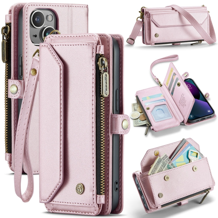 For iPhone 13 mini CaseMe C36 Card Slots Zipper Wallet RFID Anti-theft Leather Phone Case(Pink) - iPhone 13 mini Cases by CaseMe | Online Shopping UK | buy2fix