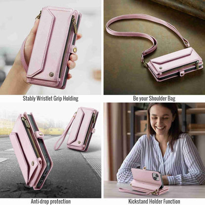 For iPhone 13 mini CaseMe C36 Card Slots Zipper Wallet RFID Anti-theft Leather Phone Case(Pink) - iPhone 13 mini Cases by CaseMe | Online Shopping UK | buy2fix