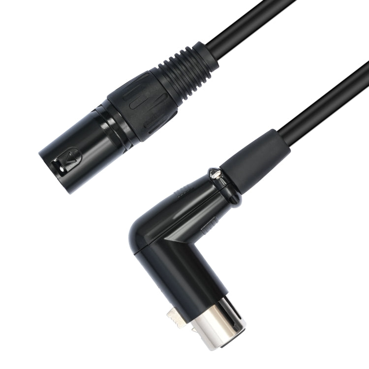 XK041L XLR 3pin Straight Male to Elbow Female Audio Cable, Length:5m(Black) - Microphone Audio Cable & Connector by buy2fix | Online Shopping UK | buy2fix