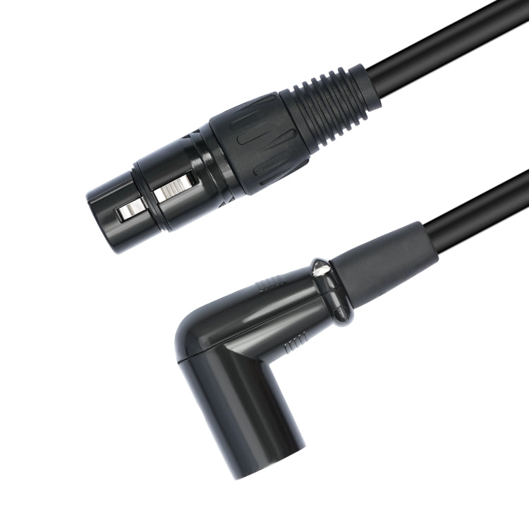 XK042L XLR 3pin Straight Female to Elbow Male Audio Cable, Length:2m(Black) - Microphone Audio Cable & Connector by buy2fix | Online Shopping UK | buy2fix