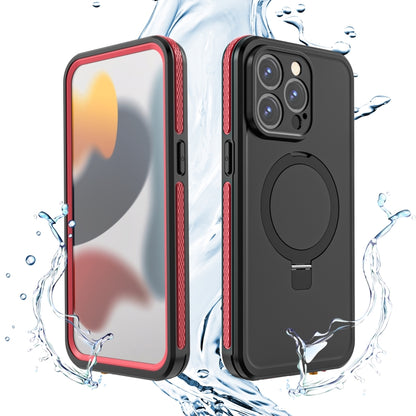 For iPhone 15 Pro Max RedPepper IP68 Waterproof MagSafe Magnetic Holder Phone Case(Red) - iPhone 15 Pro Max Cases by RedPepper | Online Shopping UK | buy2fix