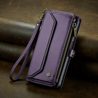 For Samsung Galaxy A12 5G CaseMe C36 Card Slots Zipper Wallet RFID Anti-theft Leather Phone Case(Purple) - Galaxy Phone Cases by CaseMe | Online Shopping UK | buy2fix