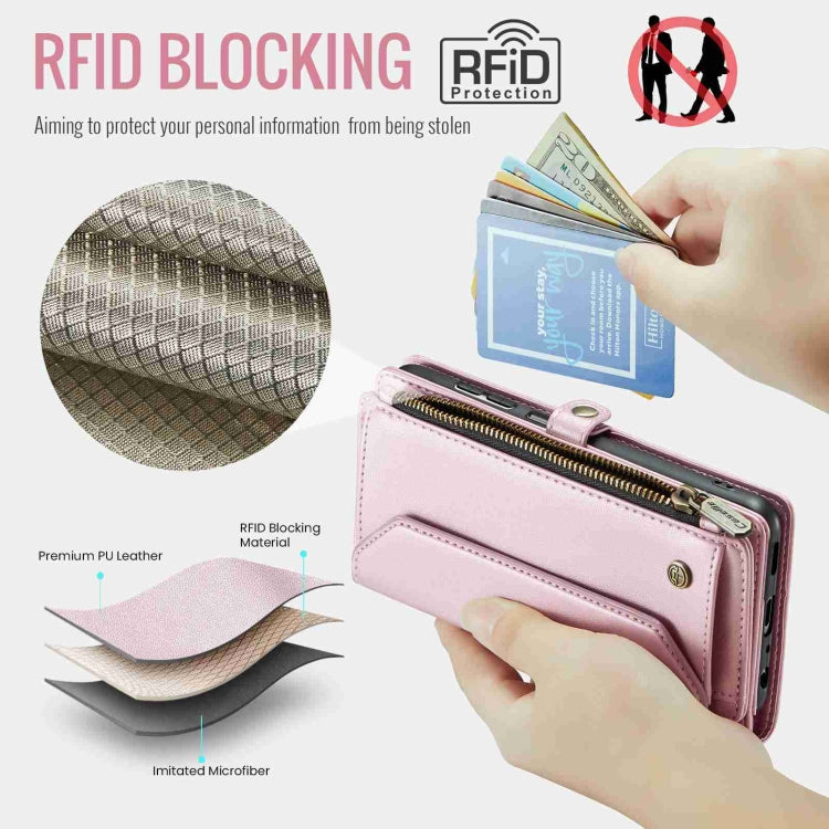 For Samsung Galaxy A32 5G CaseMe C36 Card Slots Zipper Wallet RFID Anti-theft Leather Phone Case(Pink) - Galaxy Phone Cases by CaseMe | Online Shopping UK | buy2fix