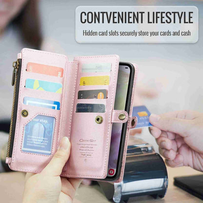 For Samsung Galaxy A35 5G CaseMe C36 Card Slots Zipper Wallet RFID Anti-theft Leather Phone Case(Pink) - Galaxy Phone Cases by CaseMe | Online Shopping UK | buy2fix