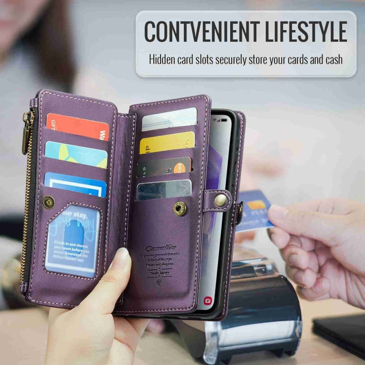 For Samsung Galaxy A55 5G CaseMe C36 Card Slots Zipper Wallet RFID Anti-theft Leather Phone Case(Purple) - Galaxy Phone Cases by CaseMe | Online Shopping UK | buy2fix