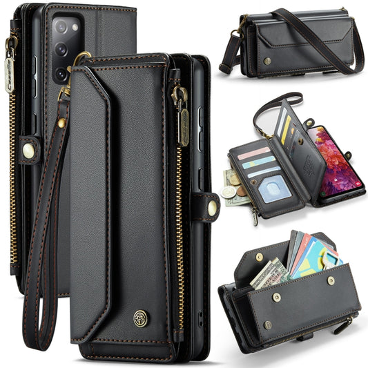 For Samsung Galaxy S20 FE CaseMe C36 Card Slots Zipper Wallet RFID Anti-theft Leather Phone Case(Black) - Galaxy S20 FE Cases by CaseMe | Online Shopping UK | buy2fix